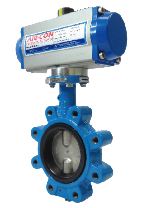 Air Con II C pneumatic actuator with butterfly valve