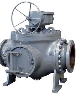 Piggable trunnion ball valve for the oil and gas industry