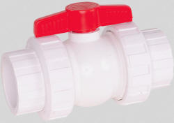 Hayward QTA series true union ball valves made of white PVC