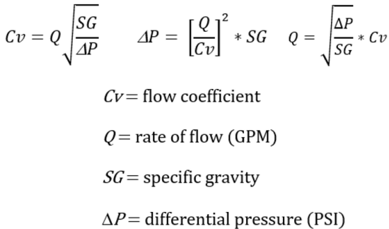 flow coefficient formulas
